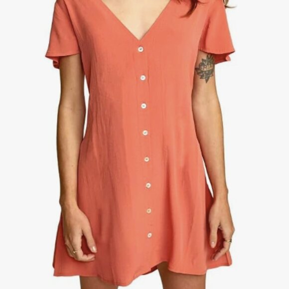 RVCA Salmon Pink Dress – Size Small - Picture 1 of 5